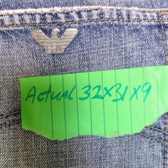 ARMANI JEANS SIZE 32X31X8 BOOT CUT BLUE JEANS - Picture 5 of 6